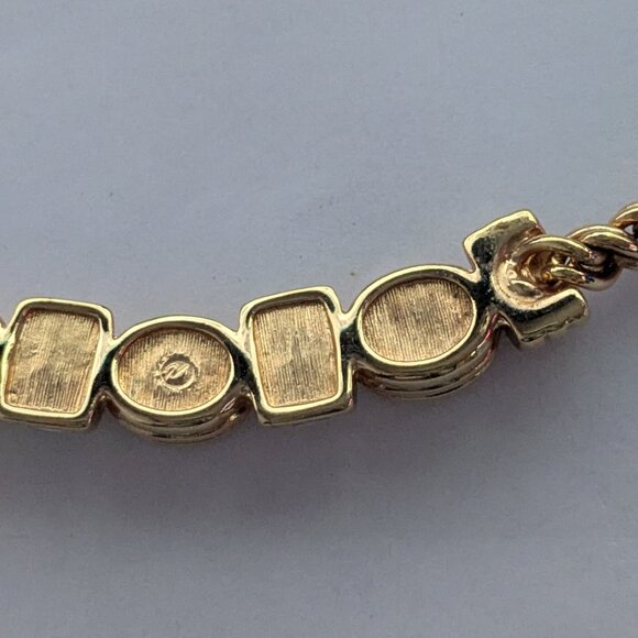 Vintage RARE SWAROVSKI SWAN AB Crystal Gold Tone Rope Choker Style Necklace - Picture 7 of 10